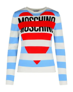 MOSCHINO JEANS ハートロゴ入りストライプセーター - サムネイル1