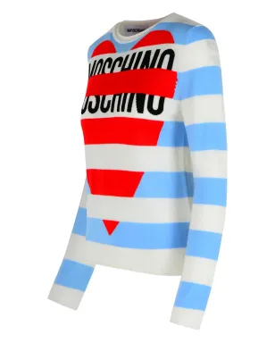 MOSCHINO JEANS ハートロゴ入りストライプセーター - サムネイル3