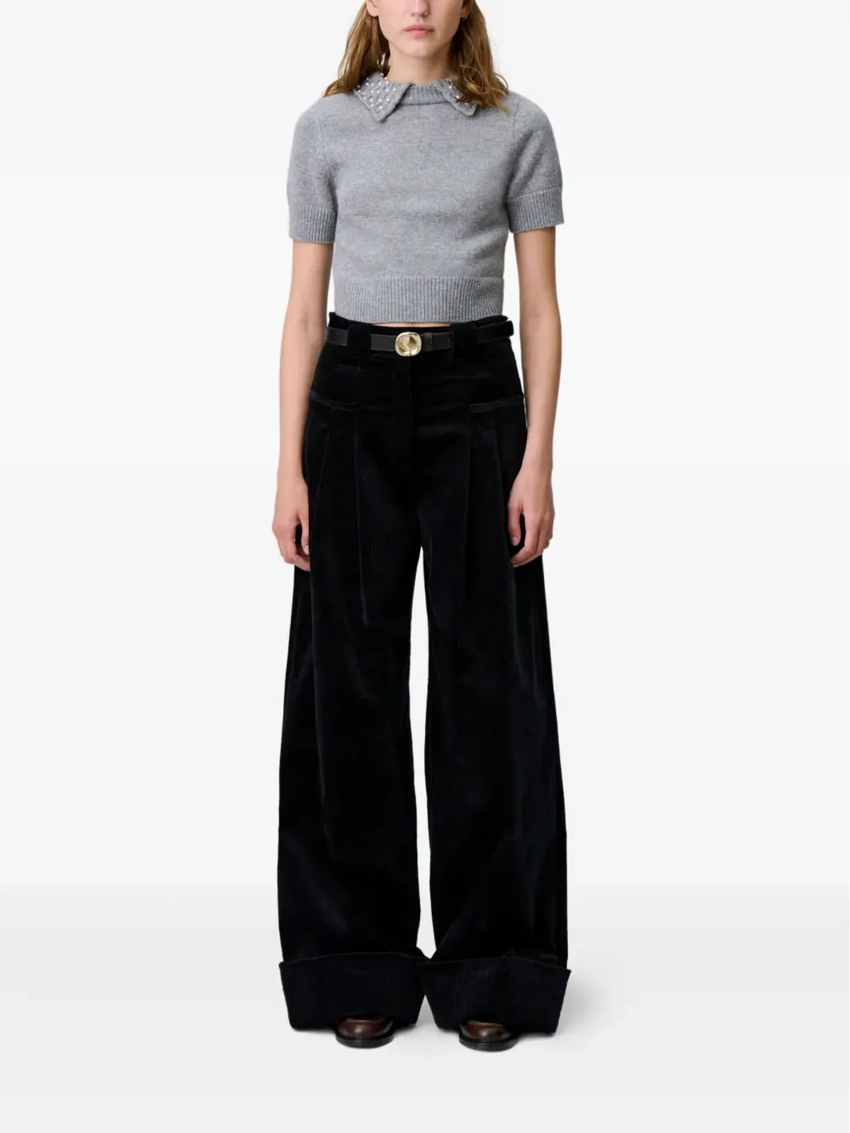 Claudie Pierlot ハイウエスト・ワイドレッグパンツ - 画像2