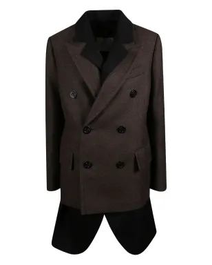 sacai ダブルブレスト ウールコート - Brown - サムネイル1