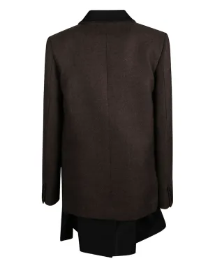 sacai ダブルブレスト ウールコート - Brown - サムネイル2