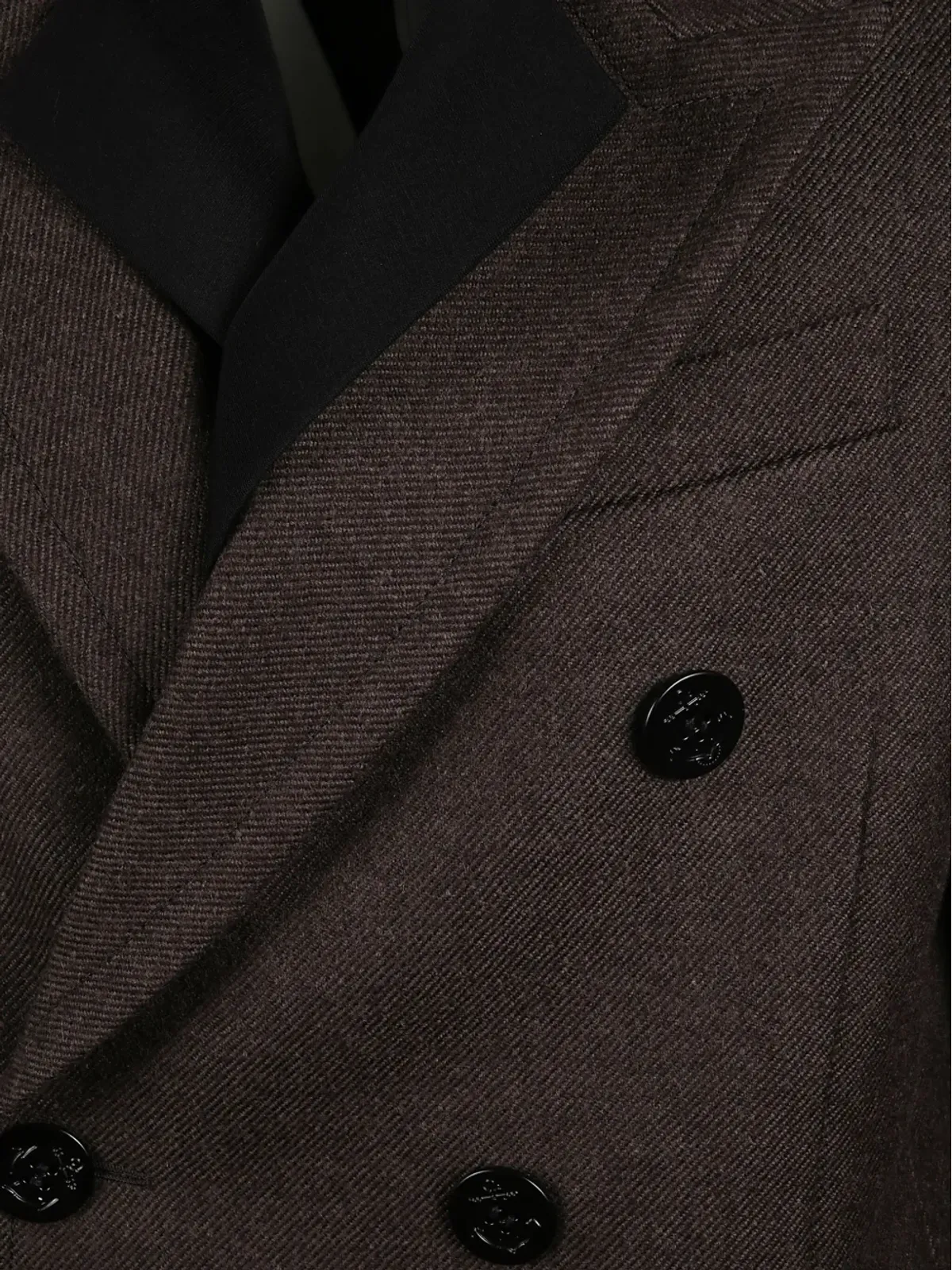 sacai ダブルブレスト ウールコート - Brown - 画像3