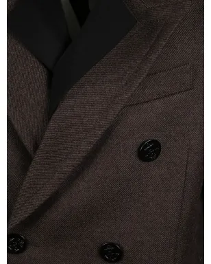sacai ダブルブレスト ウールコート - Brown - サムネイル3