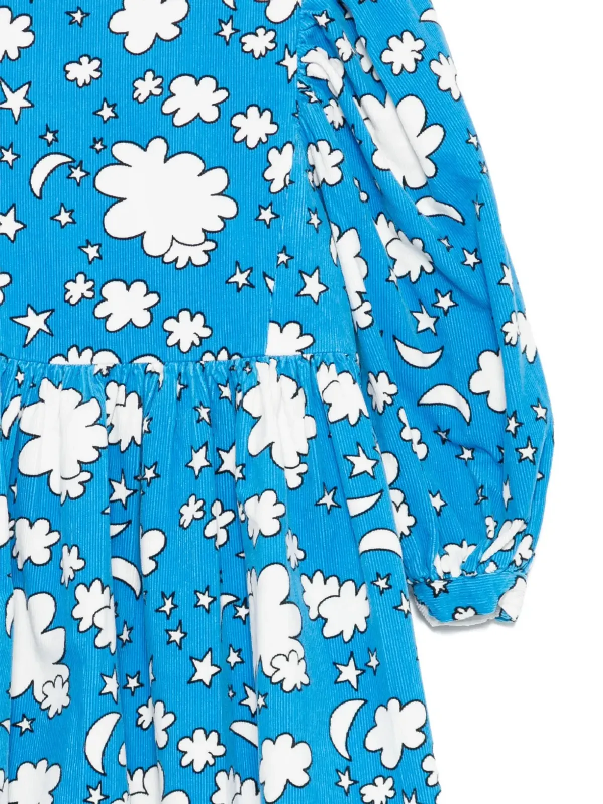 Stella McCartney Kids 雲と星のプリント コーデュロイドレス - ブルー - 画像3
