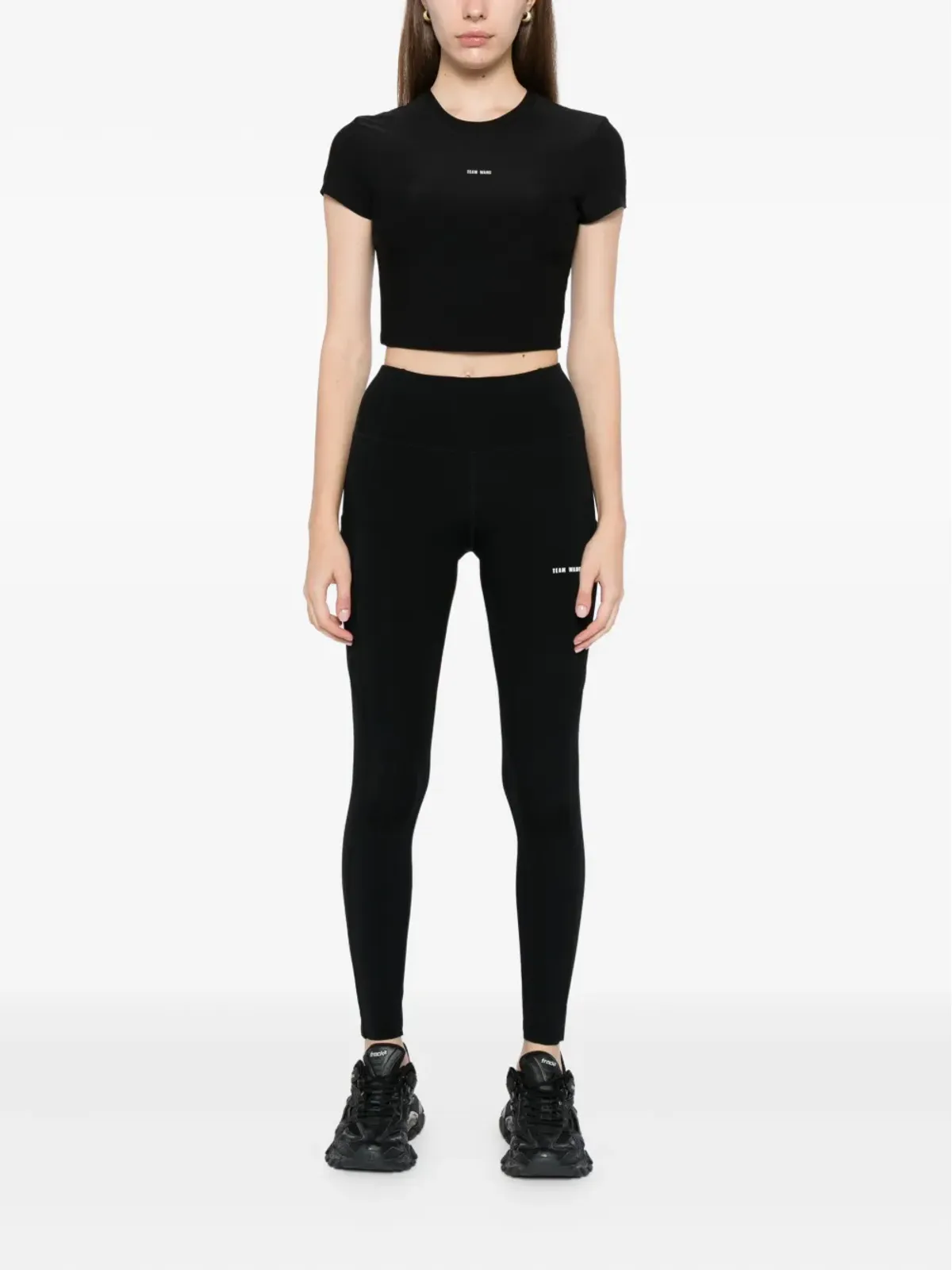 TEAM WANG design ロゴプリントレギンス - 画像2
