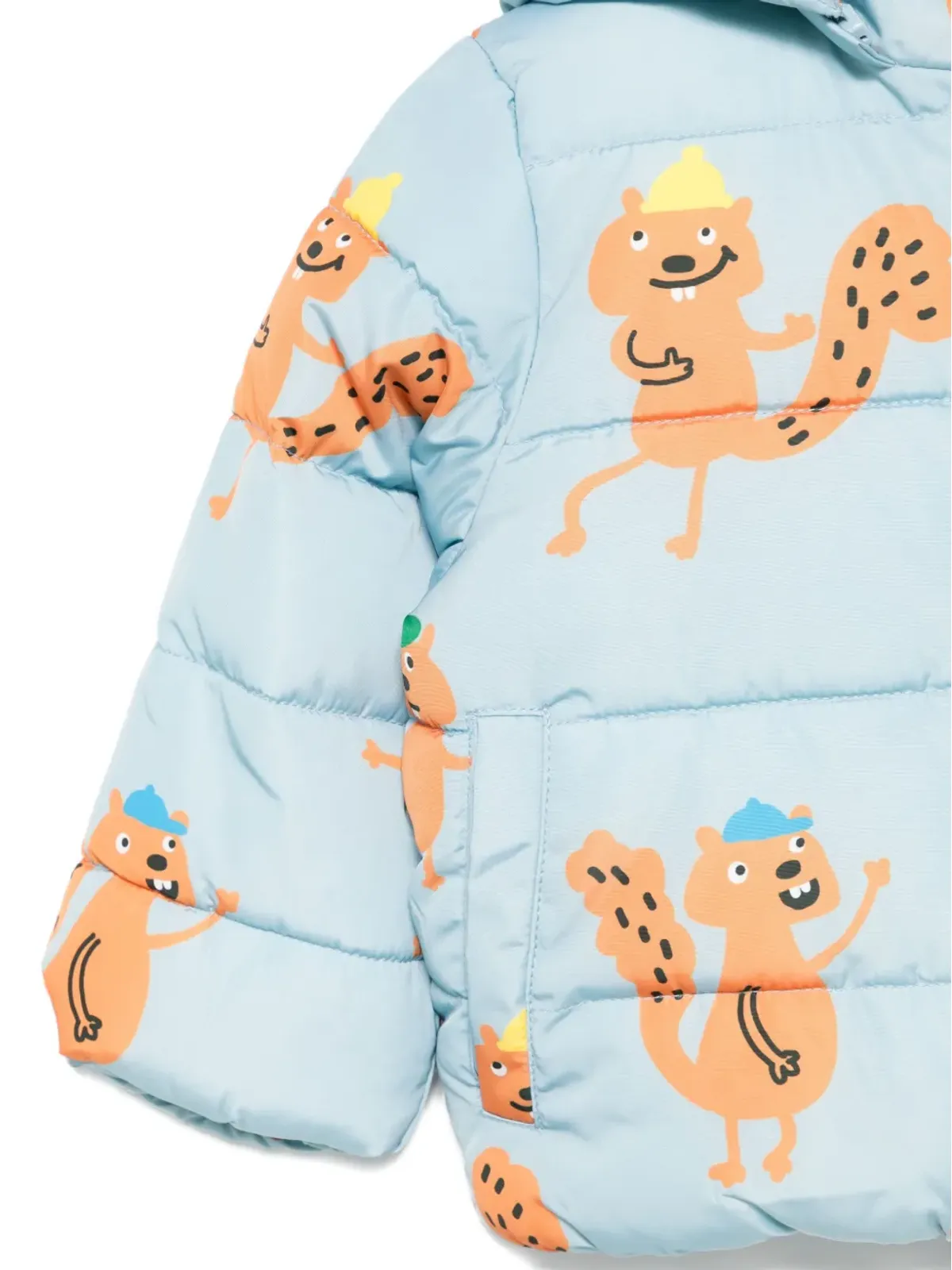 Stella McCartney Kids リス柄プリントのダウンジャケット - 画像3