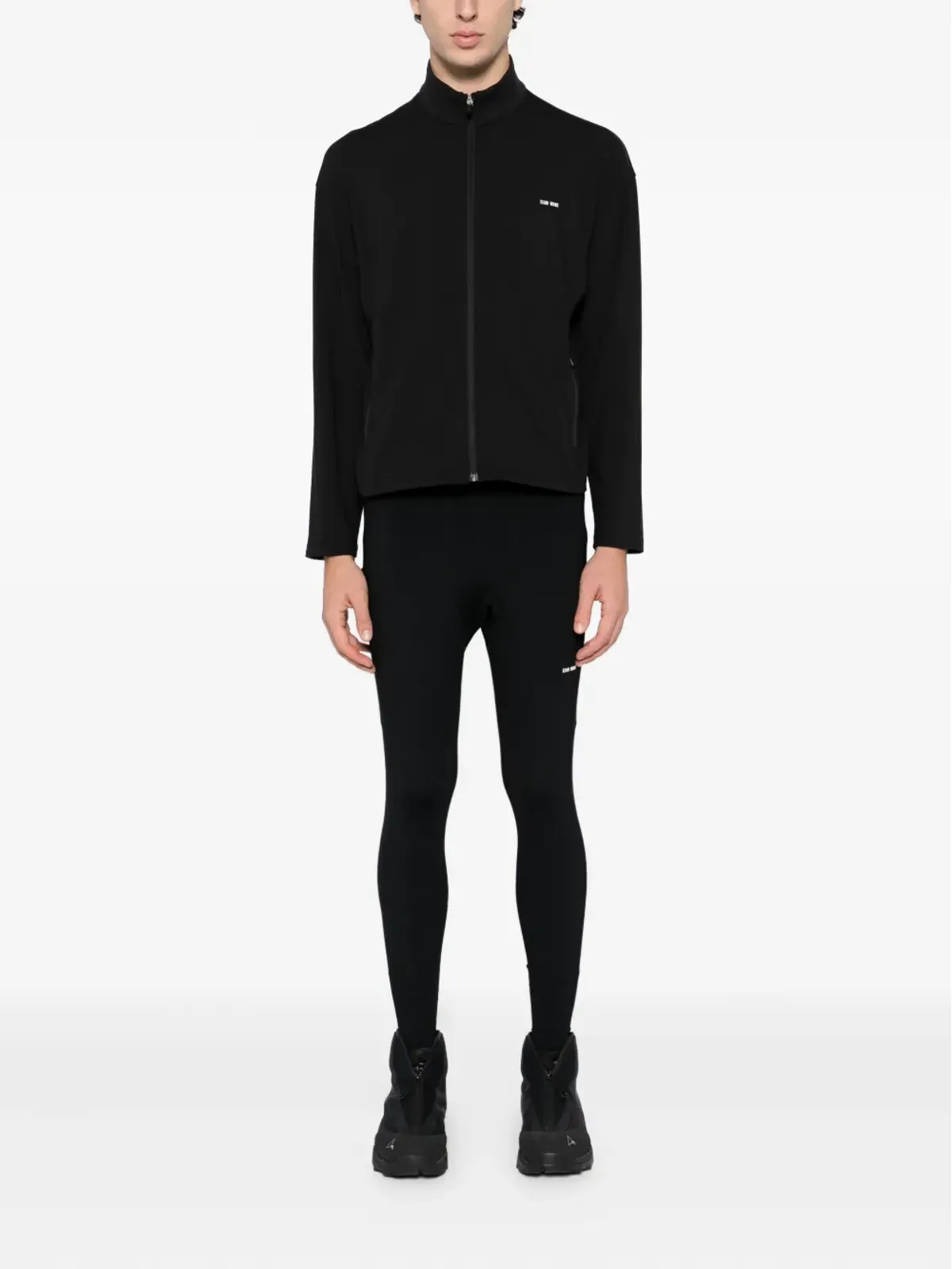 TEAM WANG design ロゴプリント パフォーマンスレギンス ブラック - 画像2