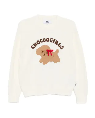 CHOCOOLATE puupy-print jumper - Neutrals - サムネイル1
