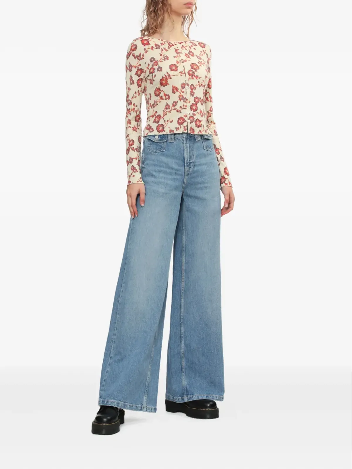 Free People 花柄プリント ボタントップス - 画像2