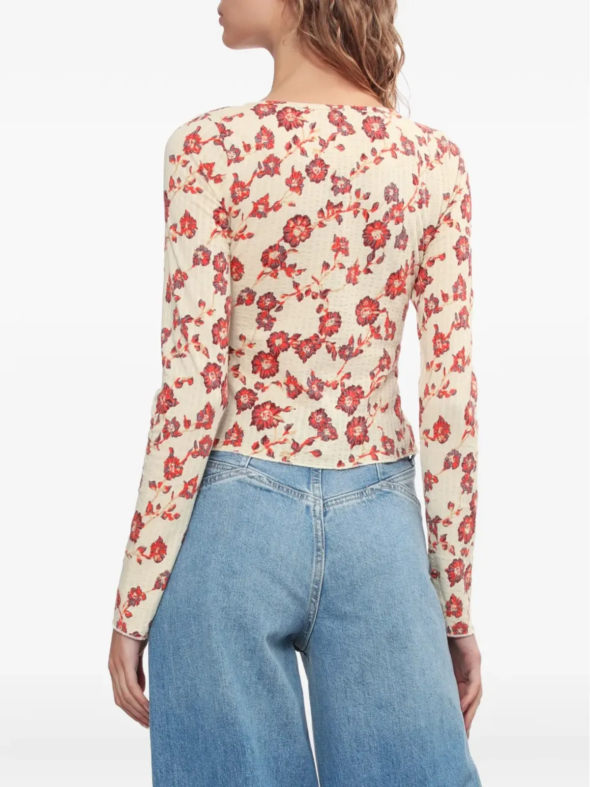 Free People 花柄プリント ボタントップス - 画像4