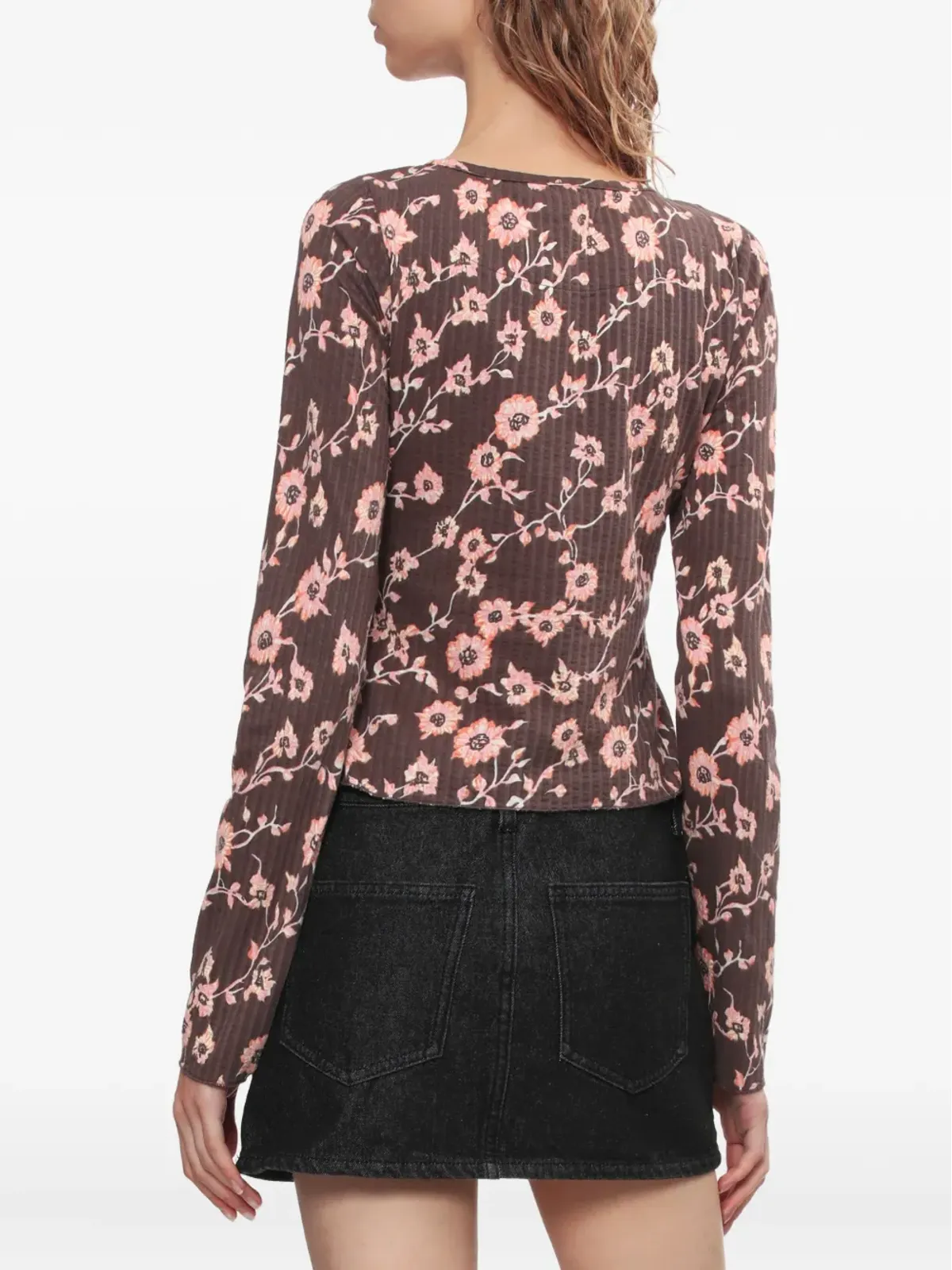 Free People 花柄プリント長袖ブラウス - 画像5