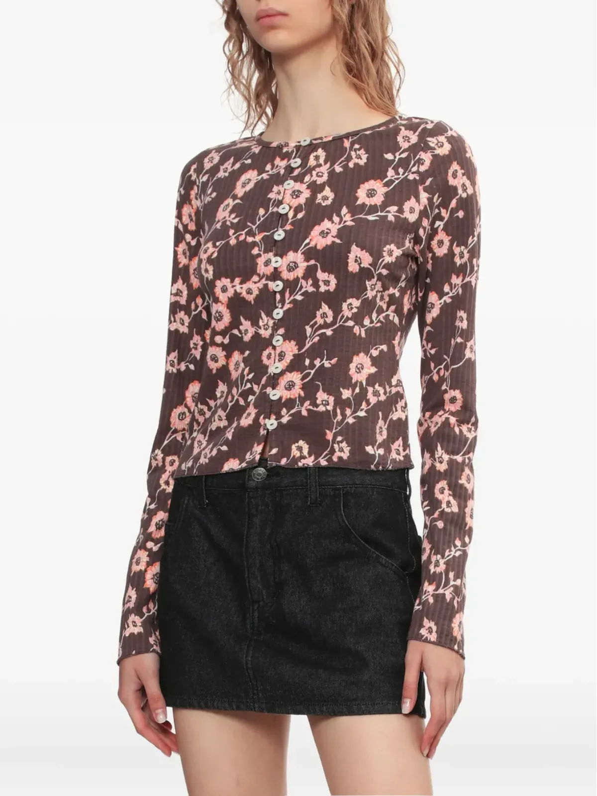 Free People 花柄プリント長袖ブラウス - 画像4