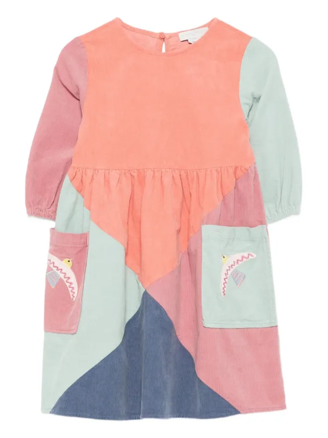 Stella McCartney Kids Stella McCartney Kids カラーブロック刺繍ポケット付きカジュアルドレス - オレンジの商品画像