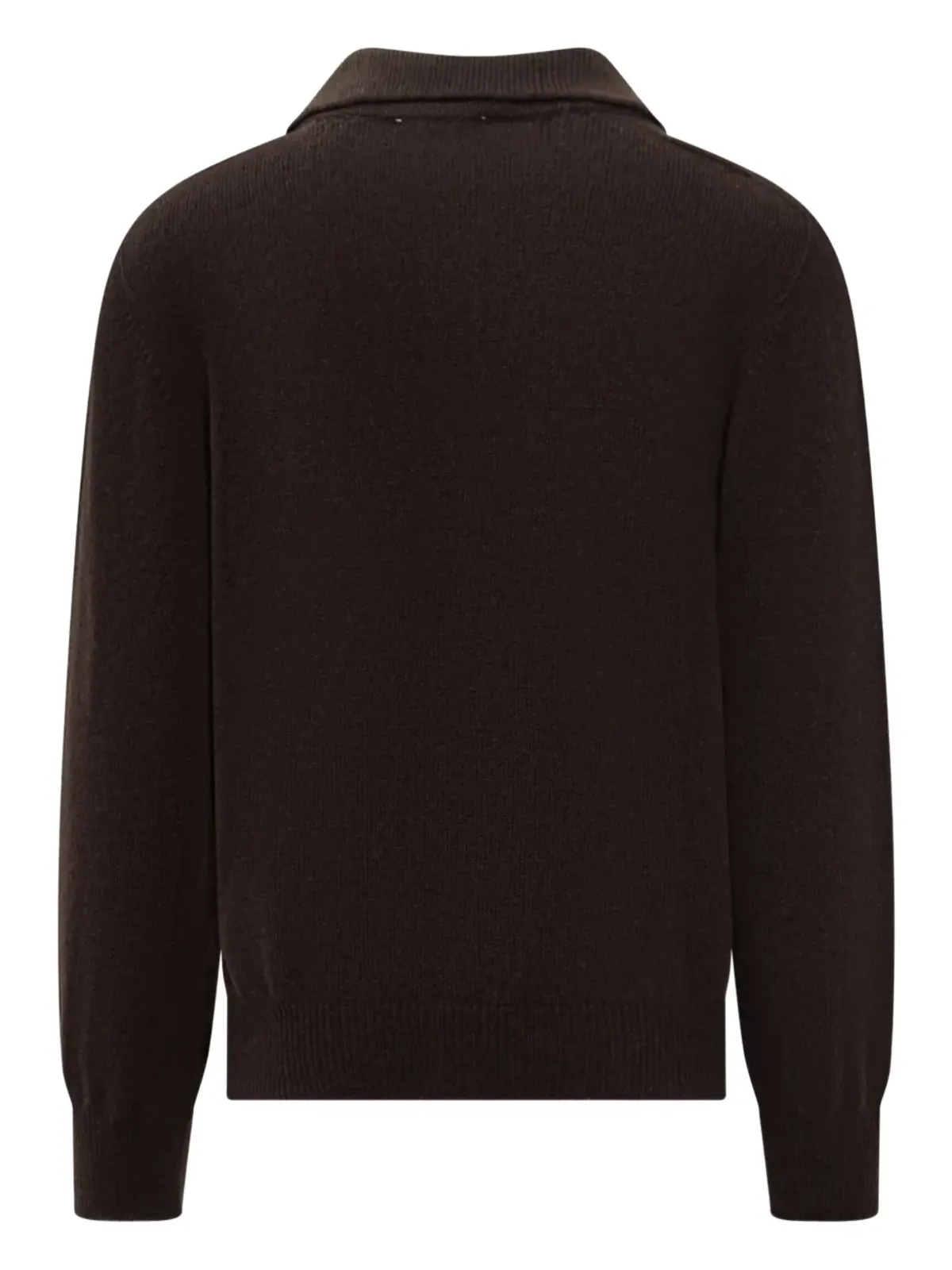 A Paper Kid knitted long-sleeve polo shirt - Brown - 画像2