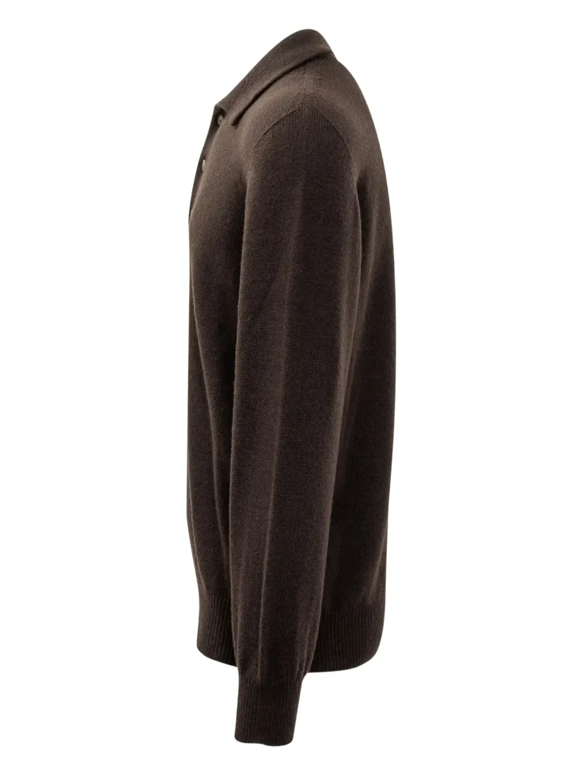 A Paper Kid knitted long-sleeve polo shirt - Brown - 画像3