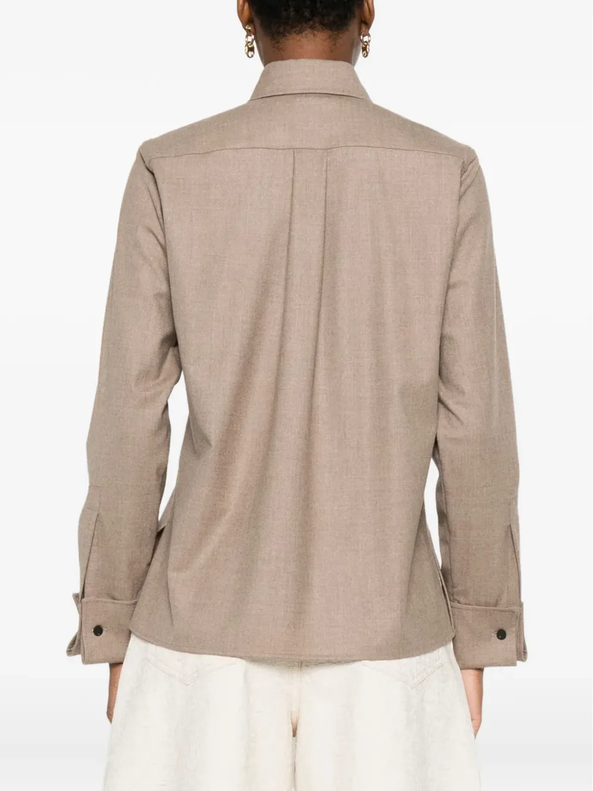 Max Mara ボタンカフス カシミア シャツ - 画像3