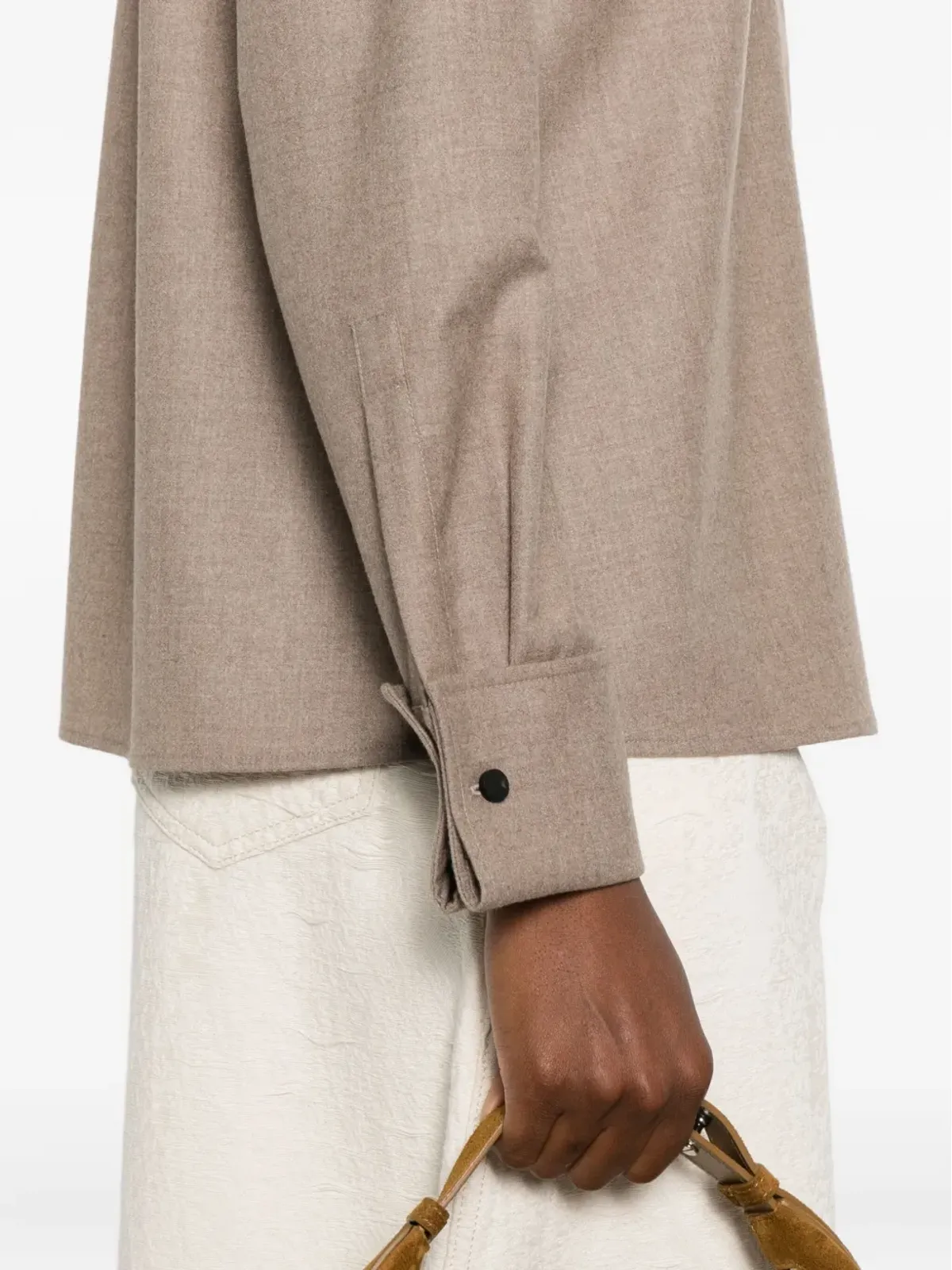 Max Mara ボタンカフス カシミア シャツ - 画像4