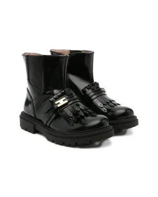 Elisabetta Franchi La Mia Bambina フリンジディテールブーツ - サムネイル1