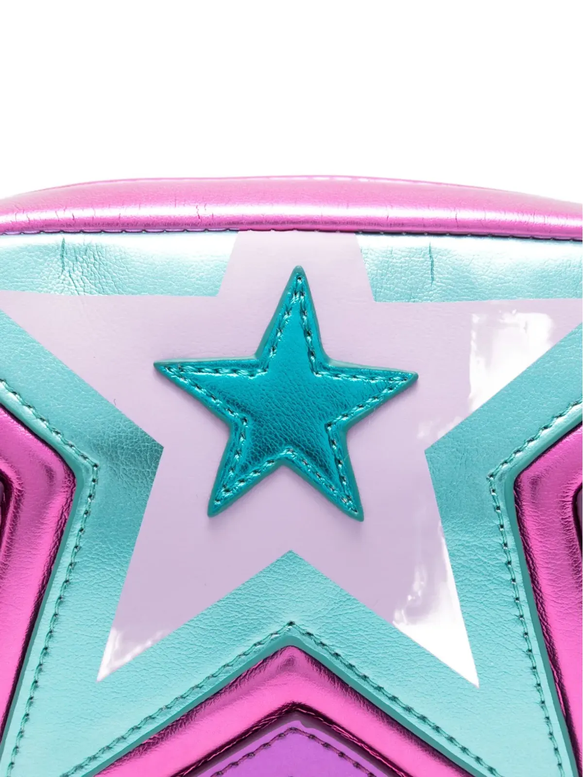 Stella McCartney Kids スターアップリケ入り メタリック ショルダーバッグ - ピンク - 画像3