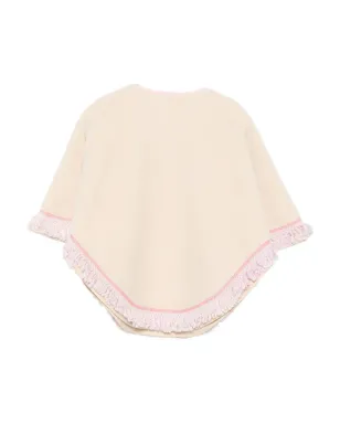 Stella McCartney Kids 鳥刺繍フリンジポンチョ - サムネイル2