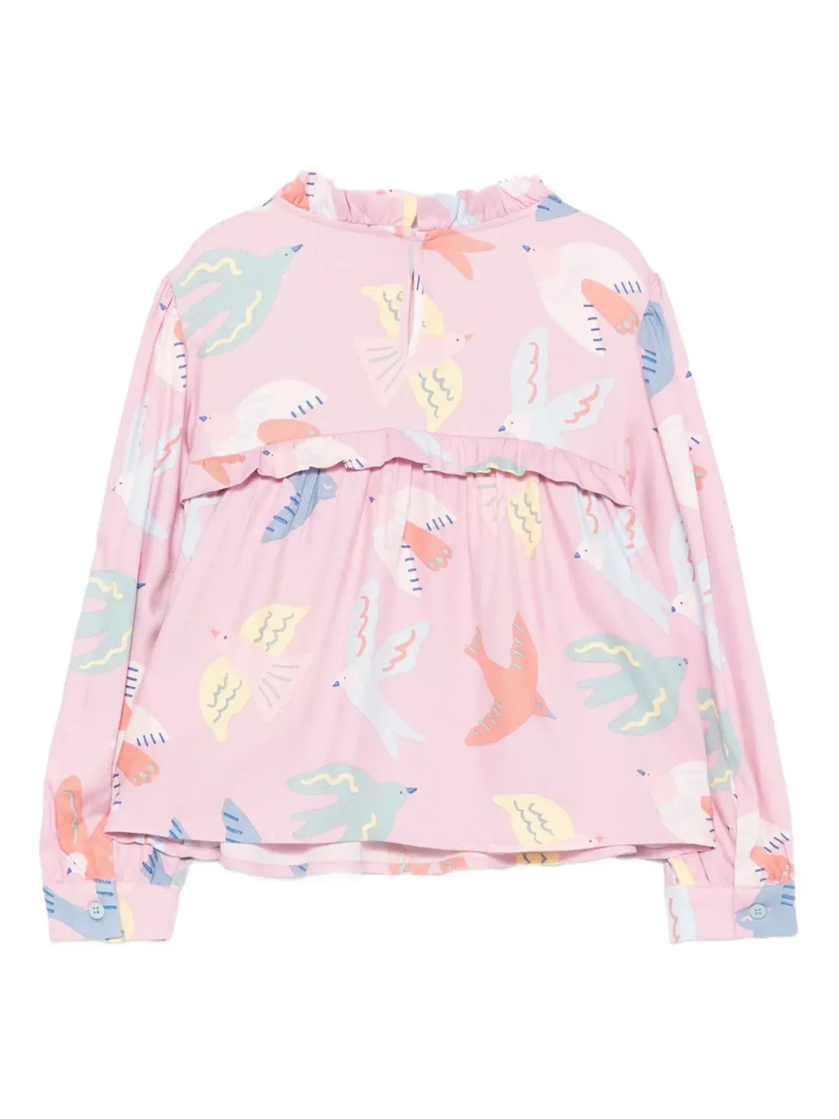 Stella McCartney Kids フリル鳥柄プリント ブラウス - パープル - 画像2