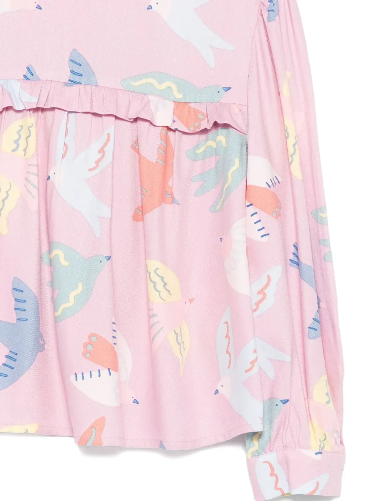 Stella McCartney Kids フリル鳥柄プリント ブラウス - パープル - 画像3