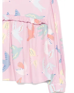 Stella McCartney Kids フリル鳥柄プリント ブラウス - パープル - サムネイル3