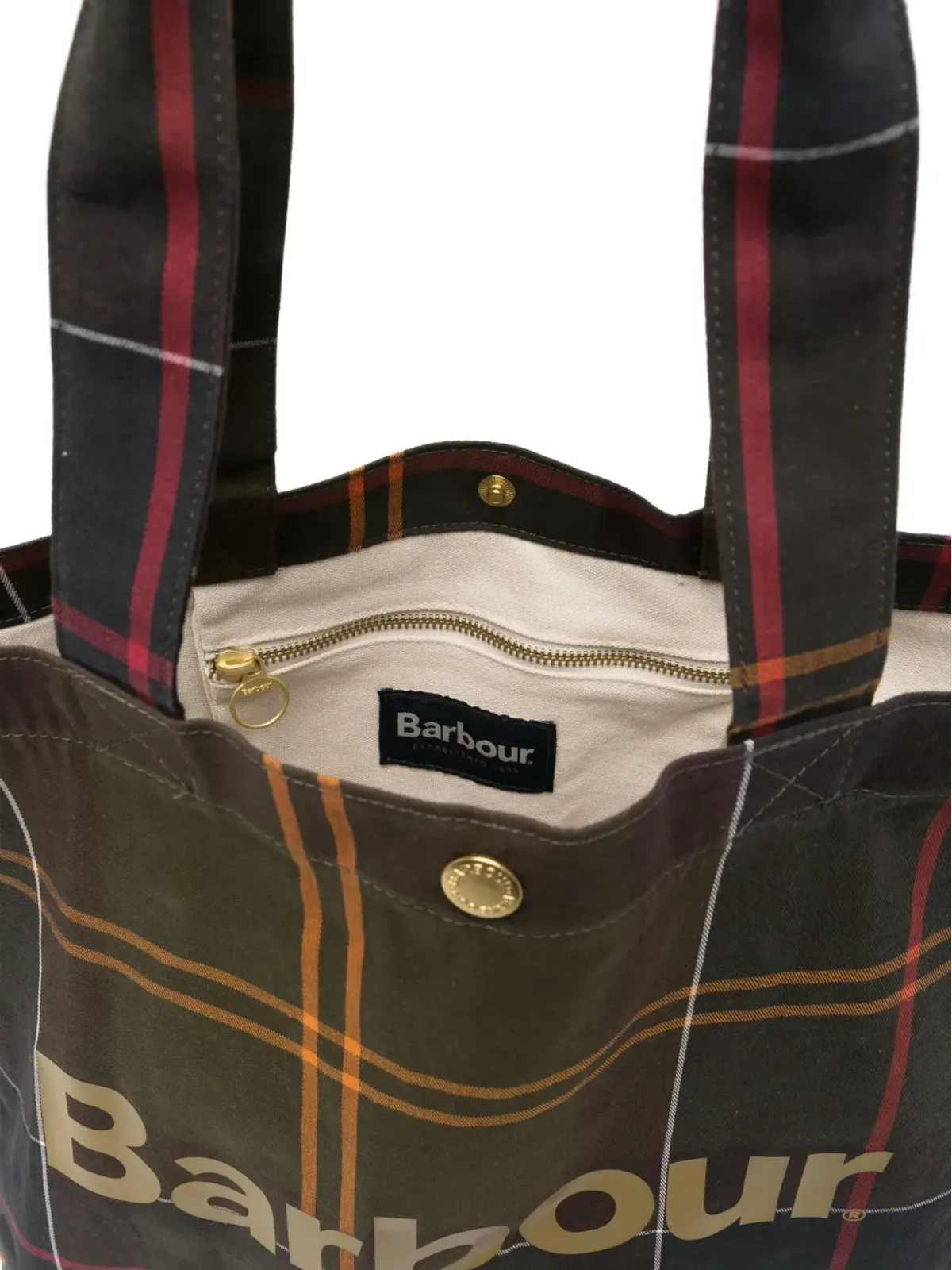 Barbour タータンチェック柄トートバッグ - 画像5