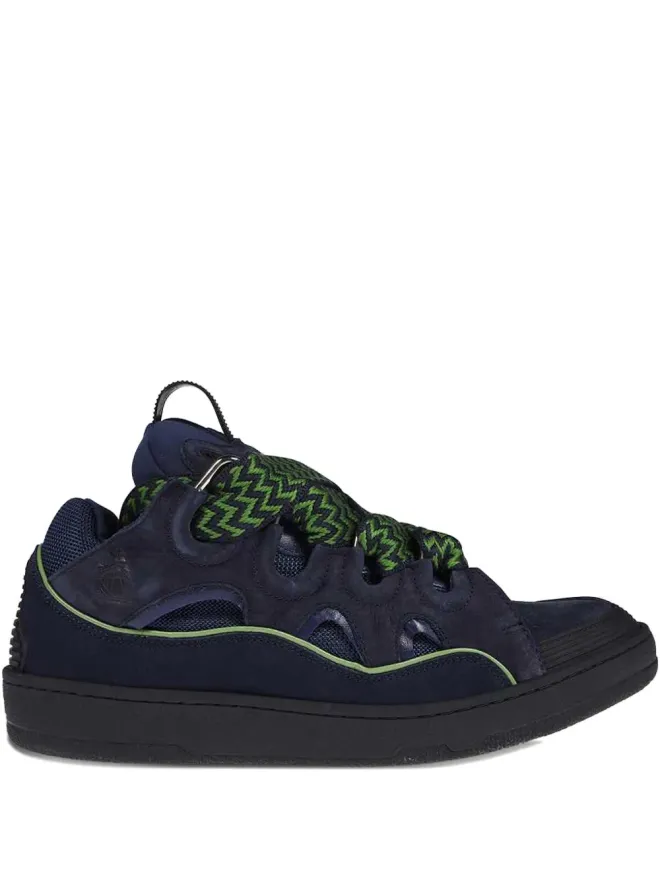 Lanvin Lanvin レースアップレザースニーカー - Blueの商品画像