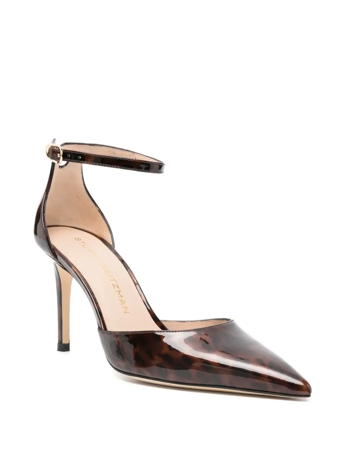 Stuart Weitzman ヒョウ柄アンクルストラップパンプス（ブラウン） - 画像2