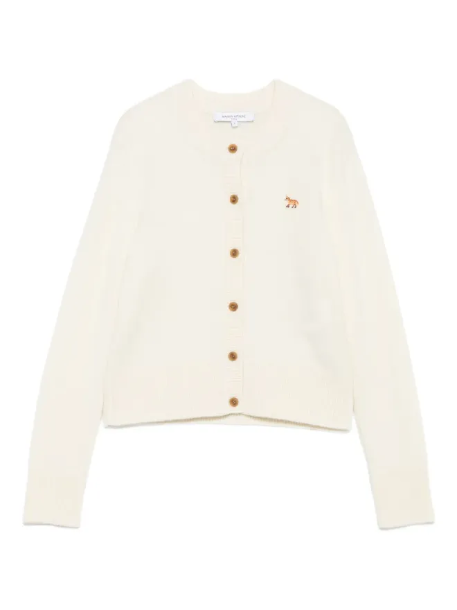 Maison Kitsuné Maison Kitsuné狐の刺繍入りラムズウールカーディガンの商品画像