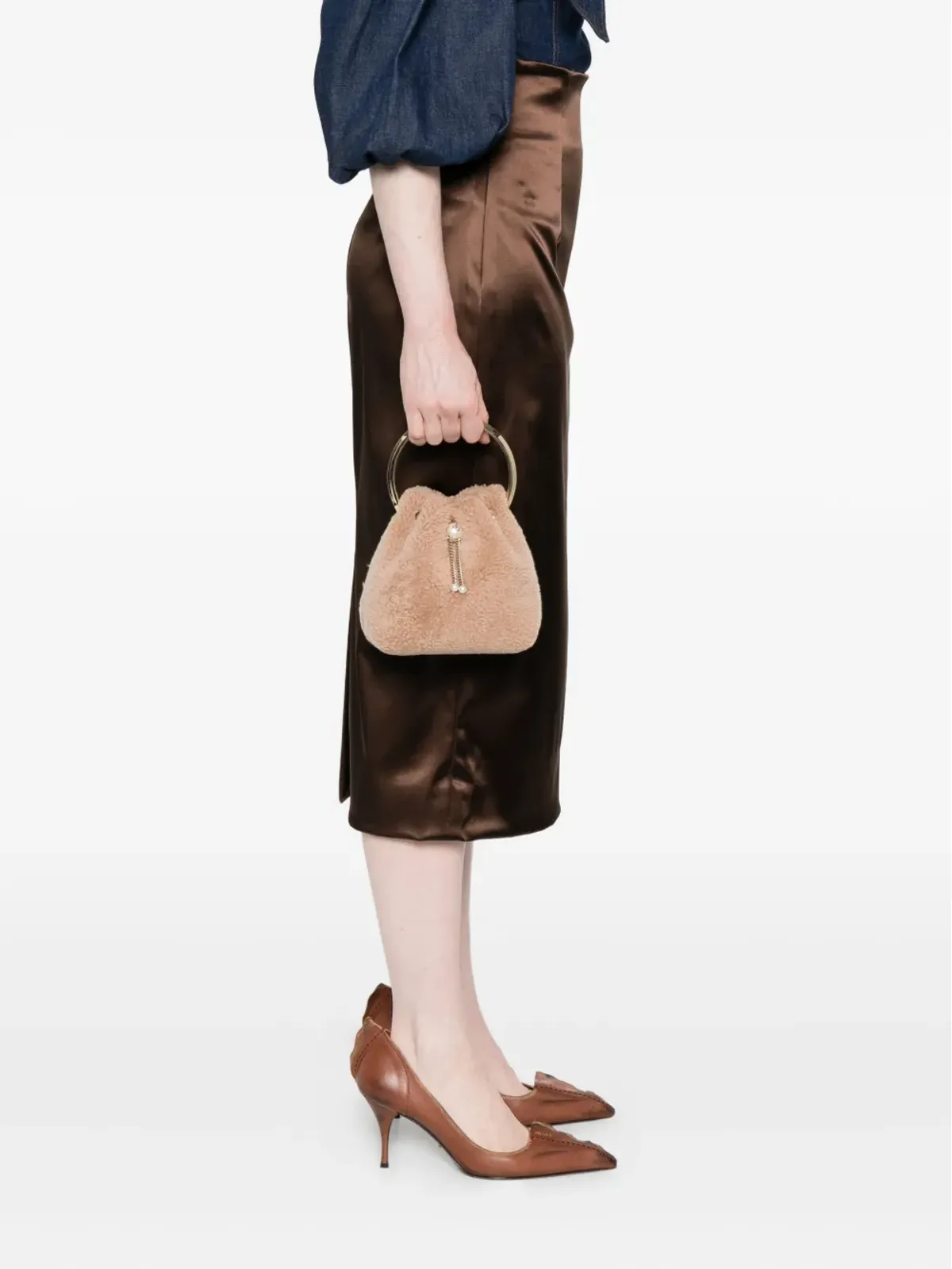 Jimmy Choo Bon Bon パール付きリングハンドルバッグ - 画像2