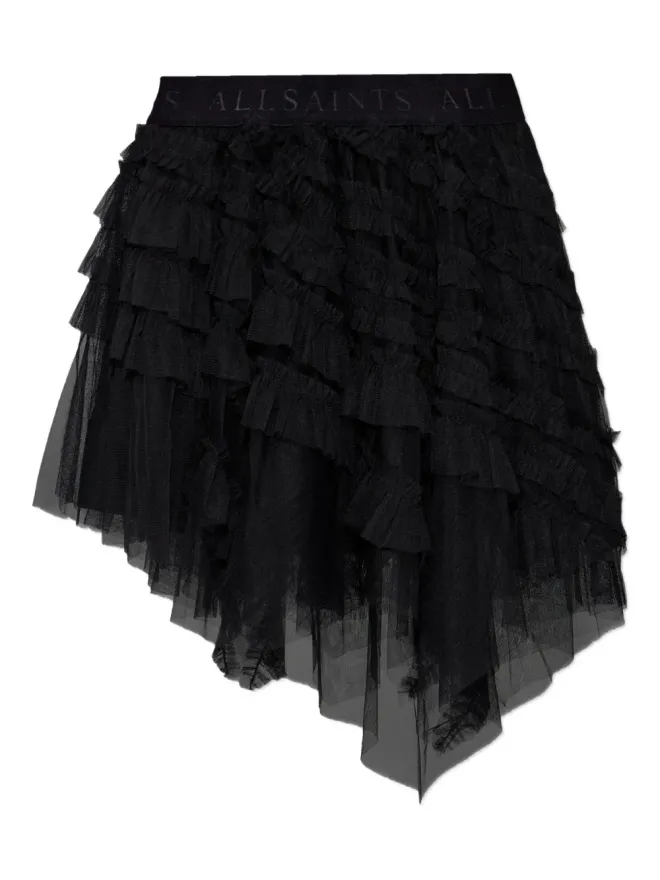 ALLSAINTS AllSaints Jayde ラッフルド チュールスカート ブラックの商品画像