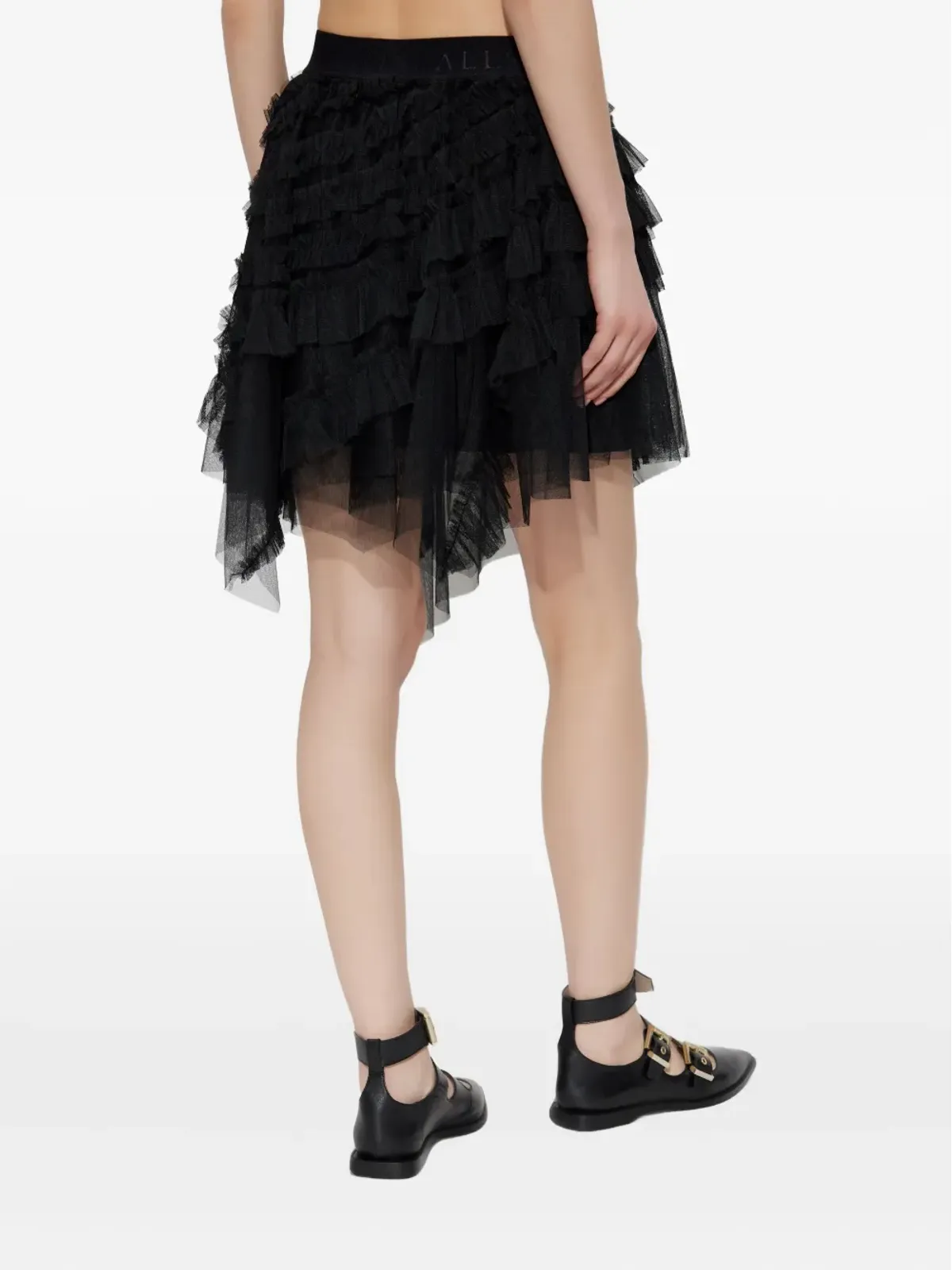 AllSaints Jayde ラッフルド チュールスカート ブラック - 画像4
