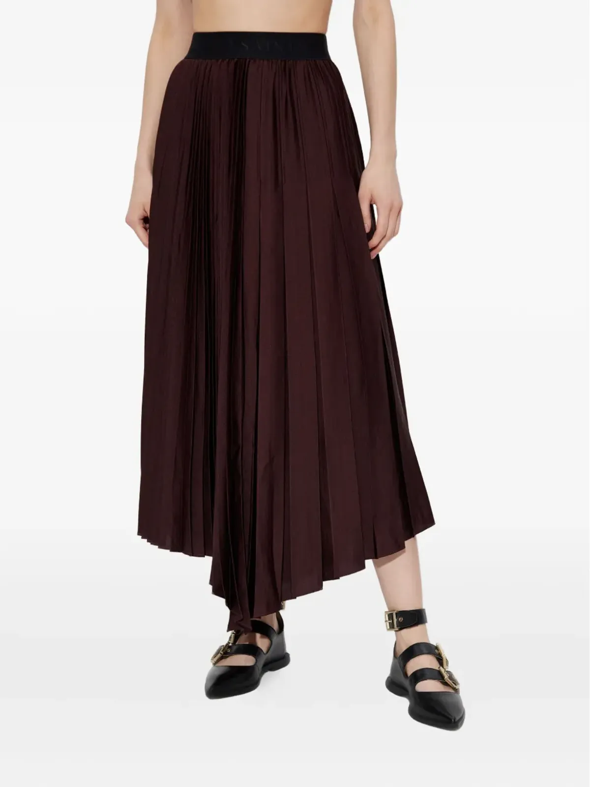 AllSaints Jax プリーツアシンメトリースカート - 画像3