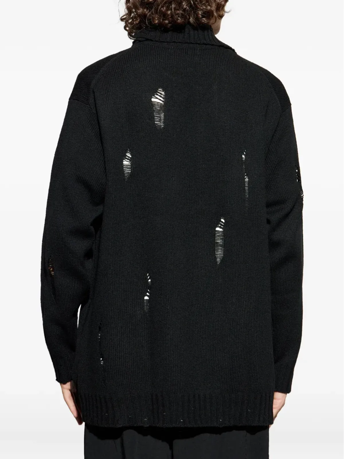 Yohji Yamamoto ディストレスト ボタン留め カーディガン - 画像4