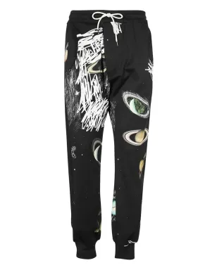 Vivienne Westwood グラフィックプリント・エラスティケーテッド・トラックパンツ - ブラック - サムネイル1