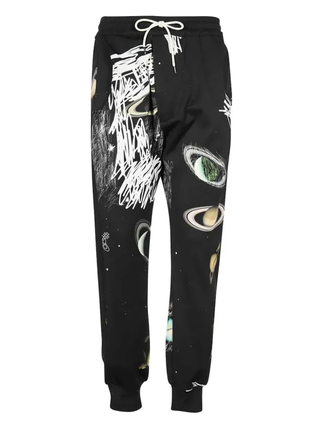 Vivienne Westwood Vivienne Westwood グラフィックプリント・エラスティケーテッド・トラックパンツ - ブラックの商品画像