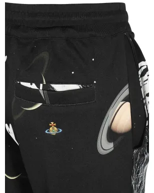 Vivienne Westwood グラフィックプリント・エラスティケーテッド・トラックパンツ - ブラック - サムネイル3