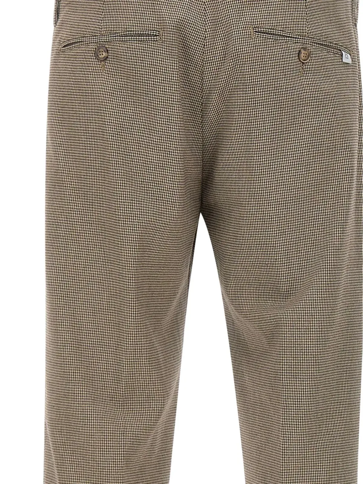 Re-Hash houndstooth cuffed-hem trousers - Brown - 画像5