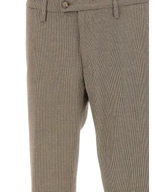 Re-Hash houndstooth cuffed-hem trousers - Brown - サムネイル4