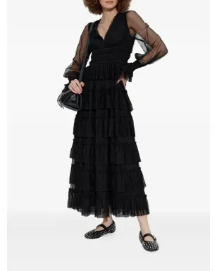 AllSaints ティアードフリルドレス ブラック - サムネイル3