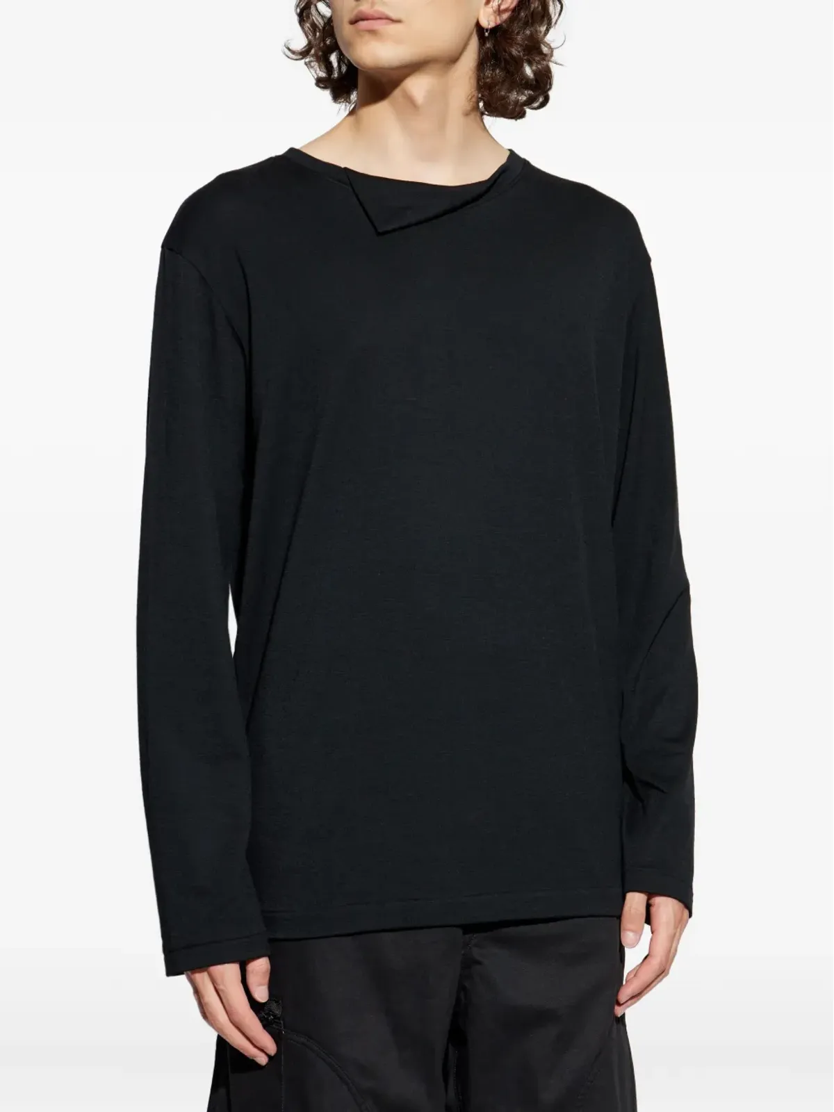 Yohji Yamamoto 折り返しネック長袖Tシャツ - 画像3