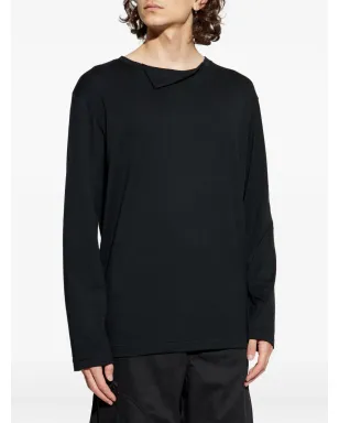 Yohji Yamamoto 折り返しネック長袖Tシャツ - サムネイル3