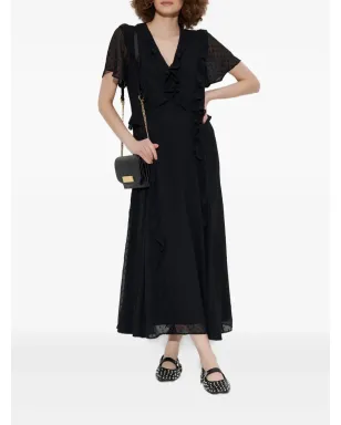 AllSaints ドットディテール・フリルドレス ブラック - サムネイル2