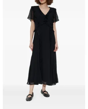 AllSaints ドットディテール・フリルドレス ブラック - サムネイル3