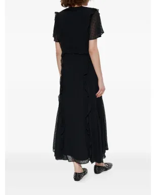 AllSaints ドットディテール・フリルドレス ブラック - サムネイル4