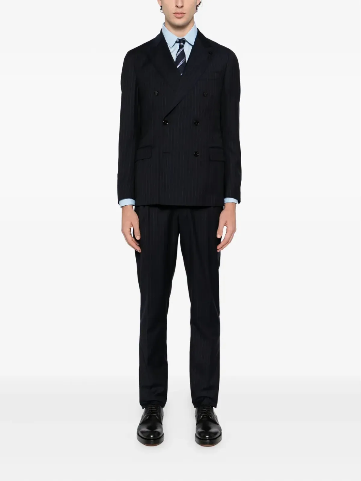 Lardini ウール ダブルブレストスーツ - 画像2