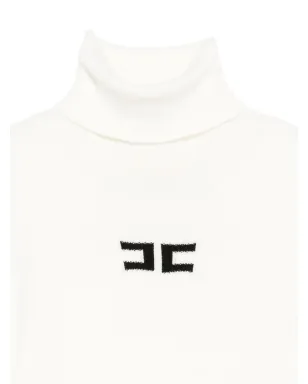 Elisabetta Franchi La Mia Bambina 刺繍ロゴ入りタートルネックトップ - サムネイル3