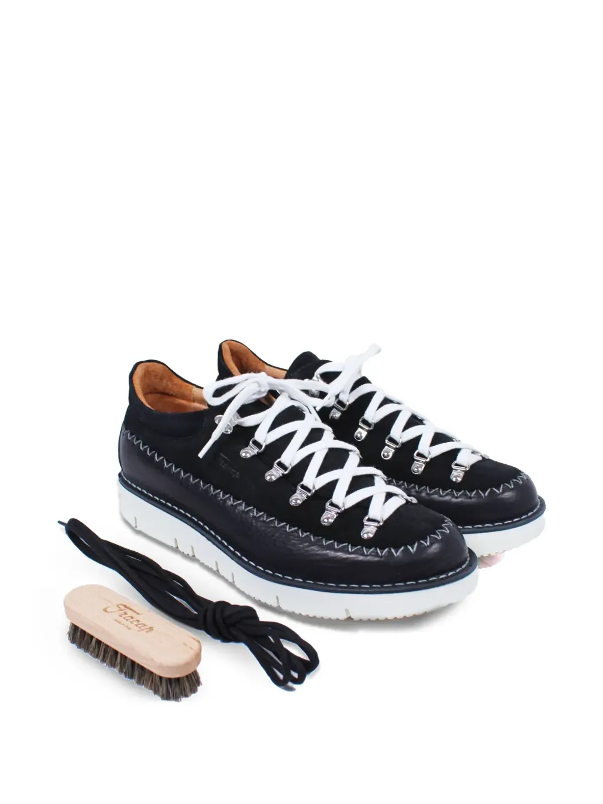 Fracap インディアン レースアップ ロー・トップ ブーツ ブラック - 画像2